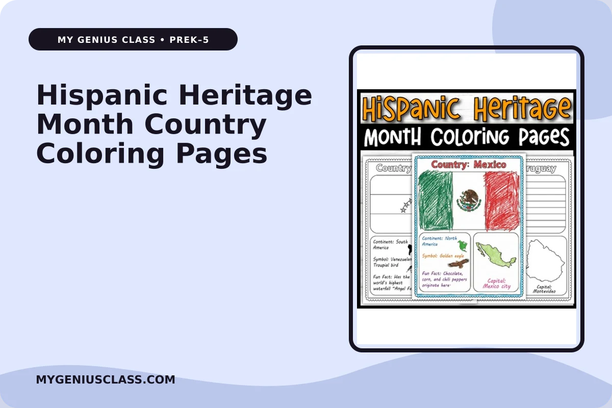 Hispanic Heritage Month Country Coloring Pages – My Genius Class
