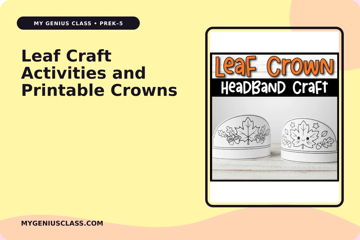 Leaf Craft Activities and Printable Crowns – My Genius Class